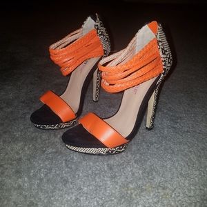 Orange heels by just fab